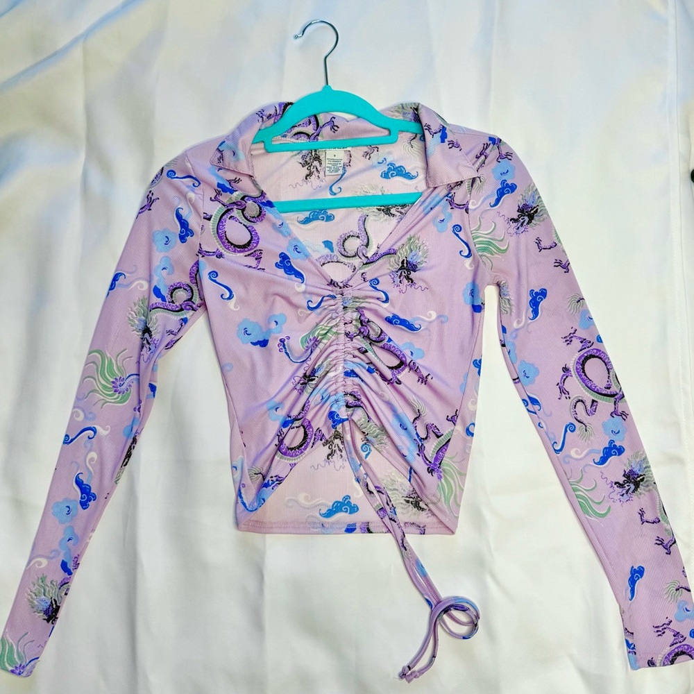 Purple Patterned Women's Top